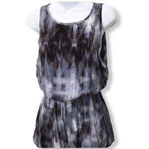 Audrey 3+1 tie dye blue grey sleeveless romper size small NWT